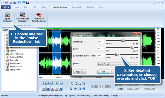 Reduce noise with noise reduction tools Reduce noise with noise reduction tools