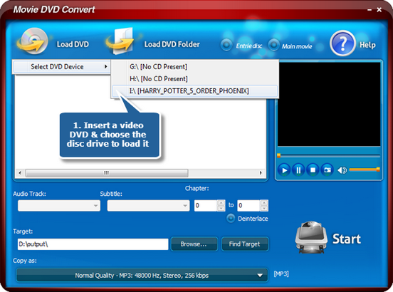 Load DVD videos Load DVD videos