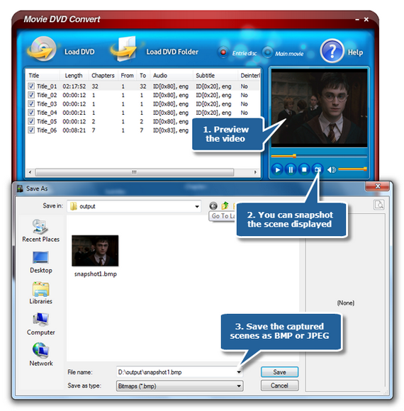 Preview video and take a snapshot Preview video and take a snapshot